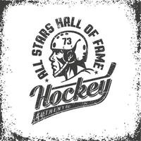 hockey zwart en wit retro logo vector