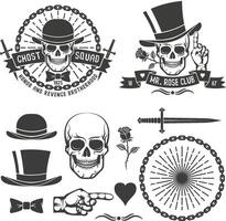 hipster retro gangster embleem vector