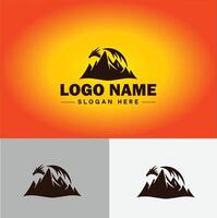 berg top top logo vector kunst buitenshuis wandelen avontuur icoon reizen logo sjabloon