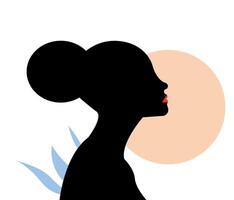 mooi vrouw gezicht silhouet, vector eps illustratie