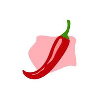 een rood Chili peper Aan een wit achtergrond. pittig Chili logo ontwerp vrij vector