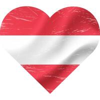 Oostenrijk vlag in hart vorm grunge vintage. oostenrijks vlag hart. vector vlag, symbool.