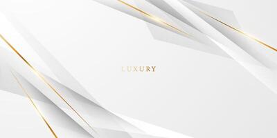 wit abstract achtergrond met luxe gouden lijnen vector illustratie