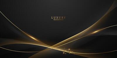 abstract modern ontwerp zwart achtergrond met luxe gouden elementen vector illustratie.