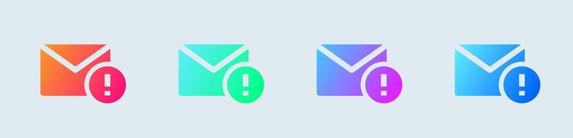 spam solide icoon in helling kleuren. mail tekens vector illustratie.