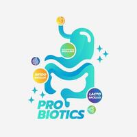 probiotisch voedingsmiddelen mooi zo bacterie vector illustratie.