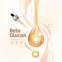 bèta glucaan serum voor huid zorg kunstmatig poster, banier ontwerp vector