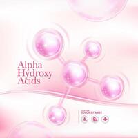 alpha hydroxy zuur , aha voor huid zorg kunstmatig poster, banier ontwerp vector