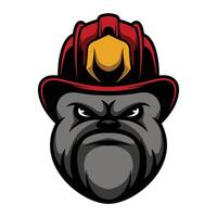 bulldog brandweerman ontwerp vector