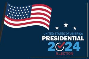 Verenigde staten van Amerika 2024 presidentieel verkiezing dag. promo banier voor 2024 presidentieel verkiezing. sjabloon stemmen 2024 in Verenigde Staten van Amerika, banier ontwerp. politiek verkiezing campagne. vector