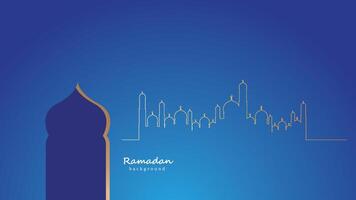 Ramadan kareem vector illustratie, Ramadan vakantie viering achtergrond, geïsoleerd in blauw achtergrond