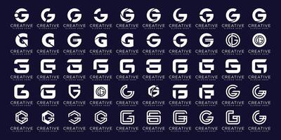 reeks van abstract eerste brief g logo sjabloon vector