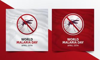 wereld malaria dag april 25e met mug hou op silhouet teken illustratie vector