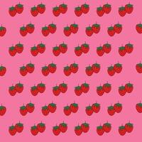 naadloos patroon beeld van aardbeien Aan een roze achtergrond vector
