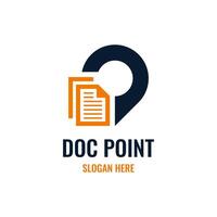 document punt logo ontwerp sjabloon. recensie zoeken icoon vector, concept van analyseren, corrigeren, evalueren, landmeten, enz. vector