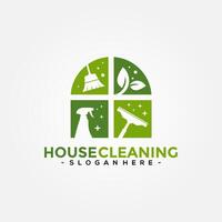 huis schoonmaak logo vector. creatief schoonmaak logo sjabloon ontwerp. vector