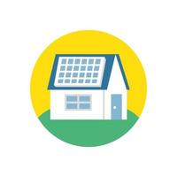 huis met zonnepaneelenergie vector