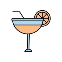 cocktail met oranje fruitbeker vector