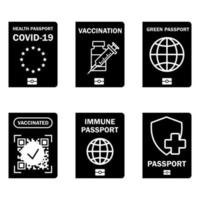 reis immuun document. covid-19 immuniteitscertificaat voor veilig reizen of winkelen. controle covid-19 in de europese unie. immuniteit papieren document van coronavirus. groen gezondheidspaspoort vector