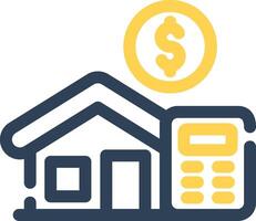 huis lening rekenmachine creatief icoon ontwerp vector