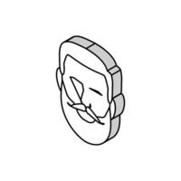 keizerlijk baard haar- stijl isometrische icoon vector illustratie