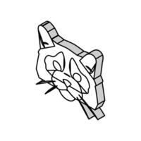 lappenpop kat schattig huisdier isometrische icoon vector illustratie