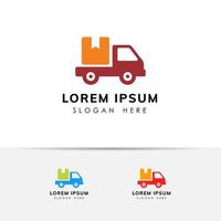 koerier logo ontwerpsjabloon. verzending logo ontwerp pictogram vectorillustratie vector