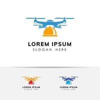 voedsel drone levering logo ontwerp sjabloon icoon vector