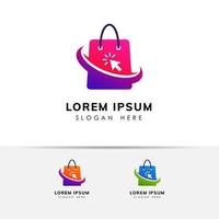 online winkel logo ontwerp vector pictogram. boodschappentas pictogram ontwerp