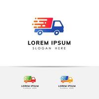 snelle levering diensten logo ontwerp. koerier logo ontwerp sjabloon pictogram vectorillustratie vector