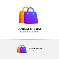 online winkel logo ontwerp vector pictogram. boodschappentas pictogram ontwerp