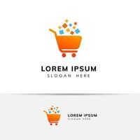 online winkel logo ontwerp vector pictogram. boodschappentas pictogram ontwerp