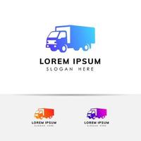logo-ontwerp voor vrachtbezorgdiensten. vrachtwagen vector pictogram ontwerpelement