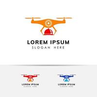 voedsel drone levering logo ontwerpsjabloon vector