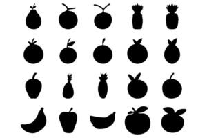 fruit gemakkelijk icoon silhouet. voedsel vlak ontwerp vector