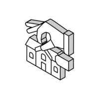 bijstand verhuur eigendom landgoed huis isometrische icoon vector illustratie