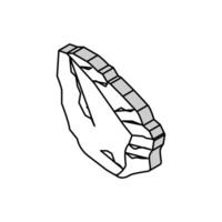 basalt steen rots isometrische icoon vector illustratie