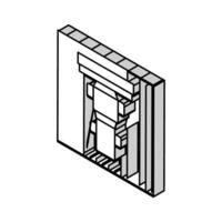 oogstmachine oogsten tarwe veld- isometrische icoon vector illustratie