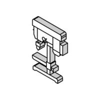 boren druk op gereedschap werk isometrische icoon vector illustratie