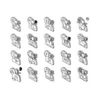 wetenschapper laboratorium laboratorium wetenschap isometrische pictogrammen reeks vector