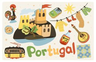 Portugal. vector reeks van Portugees nationaal items