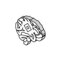 kunstmatig hersenen implantaat toekomst technologie isometrische icoon vector illustratie