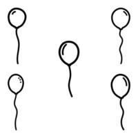 ballon schets icoon set. overladen decoratie vector