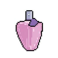 roze vrouwelijk geurig parfum verstuiven fles. pixel beetje retro spel gestileerd vector illustratie tekening. gemakkelijk vlak tekenfilm tekening geïsoleerd Aan plein wit achtergrond.