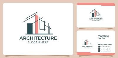 gebouw architect logo en bedrijf kaart vector