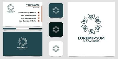 abstract elegant bloem logo icoon en bedrijf kaart vector