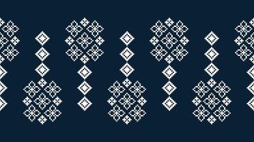 traditioneel etnisch motieven ikat meetkundig kleding stof patroon kruis steek.ikat borduurwerk etnisch oosters pixel marine blauw achtergrond. abstract,vector,illustratie. textuur, sjaal, decoratie, behang. vector