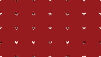 schattig hart liefde Valentijn motieven meetkundig kleding stof patroon kruis steek.ikat borduurwerk etnisch oosters pixel rood achtergrond. abstract,vector,illustratie. textuur, kerst, decoratie, behang. vector