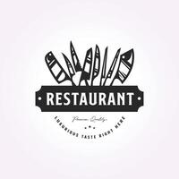 reeks van keuken mes logo Sjablonen. vlak restaurant icoon wijnoogst vector illustratie ontwerp