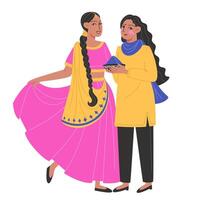 gelukkig hallo, Indisch vakantie festival van kleuren vector